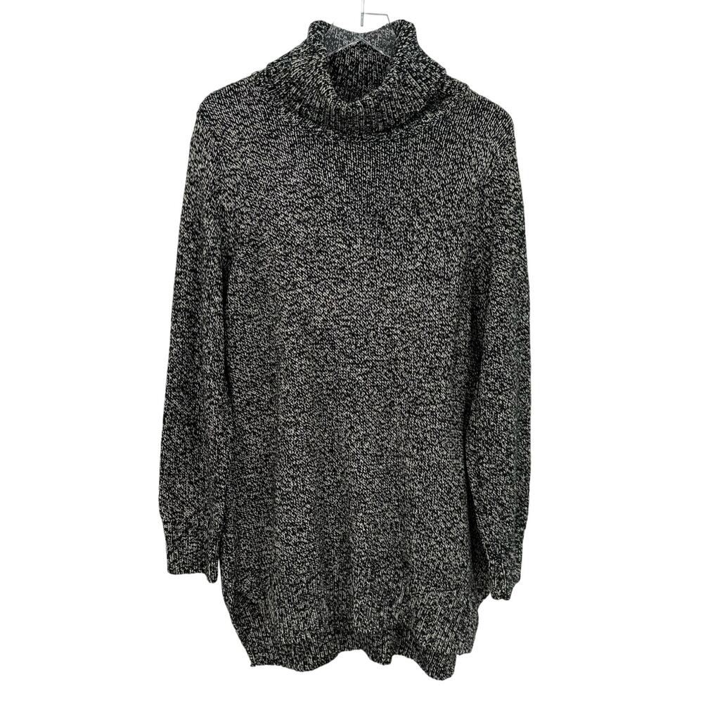 Isaac Mizrahi Live Size Large Black & White Cowl Neck Sweater Tunic